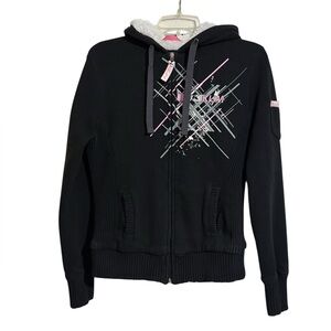 Klim Women's Insulated Athena Hoodie Black Pink Sherpa Lined Medium Super Warm